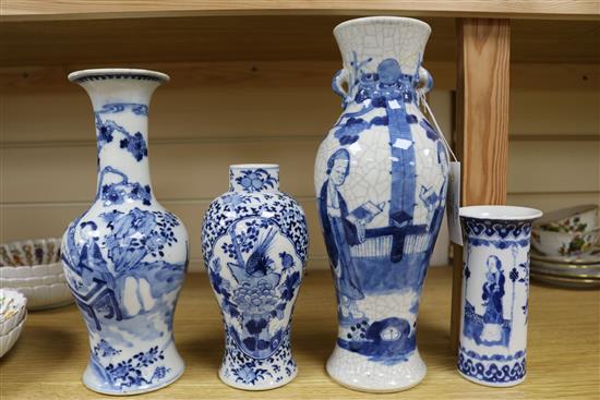 Four late 19th century Chinese vases